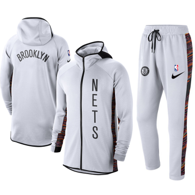 Men's Brooklyn Nets White Warmup Hoodiesuit