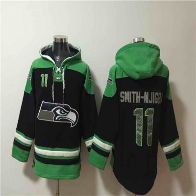 Men's  Seattle Seahawks #11 Jaxon Smith-Njigba Black Ageless Must-Have Lace-Up Pullover Hoodie