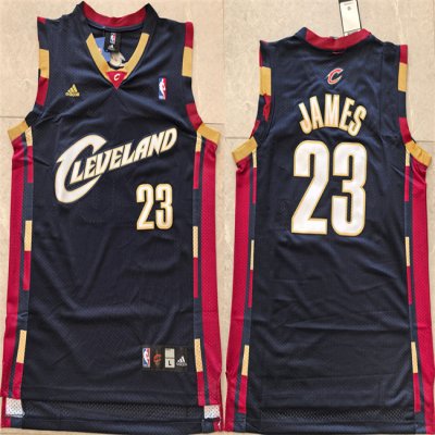 Men's Cleveland Cavaliers #23 LeBron James Black Throwback Stitched Jersey