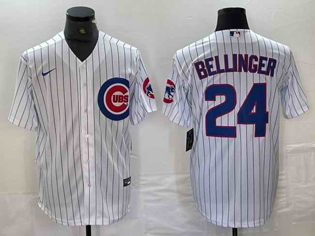 Men's Chicago Cubs #24 Cody Bellinger White Cool Base Stitched Baseball Jersey