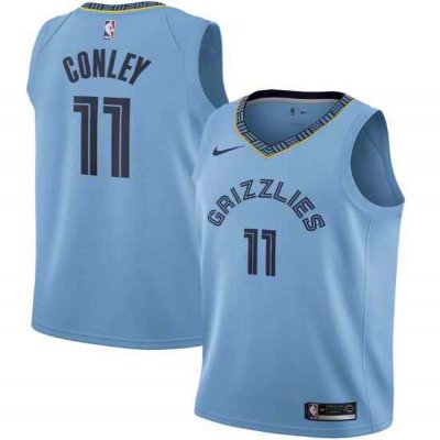 Men's Memphis Grizzlies #11 Mike Conley Light Blue Statement Edition Stitched Jersey