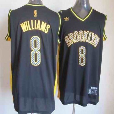 Nets #8 Deron Williams Black Electricity Fashion Stitched NBA Jersey