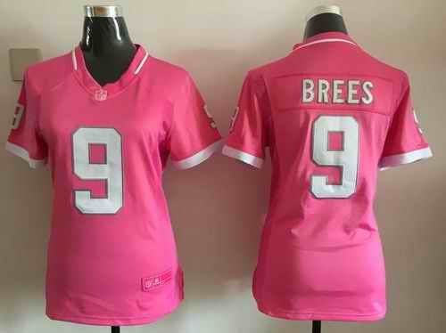 Nike Saints #9 Drew Brees Pink Women's Stitched NFL Elite Bubble Gum Jersey