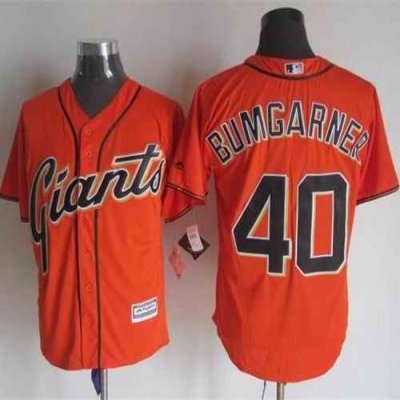 Giants #40 Madison Bumgarner Orange Alternate New Cool Base Stitched MLB Jersey