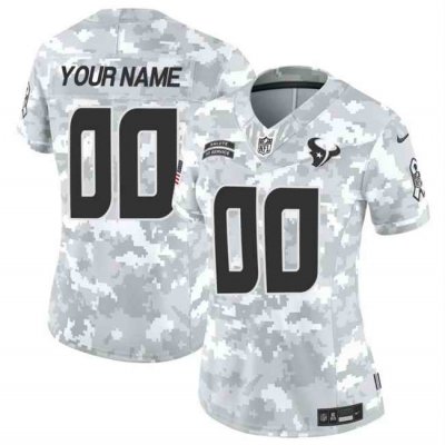 Women's Houston Texans Active Player Custom 2024 F.U.S.E Arctic Camo Salute to Service Limited Stitched Football Jersey(Run Small)