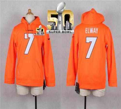 Nike Broncos #7 John Elway Orange Super Bowl 50 Youth Player NFL Hoodie