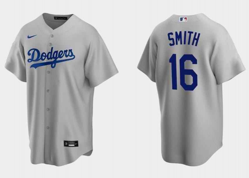 Men's Los Angeles Dodgers #16 Will Smith Grey Cool Base Stitched Jersey