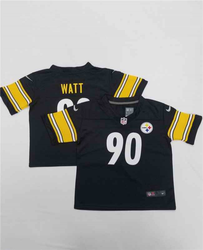 Toddlers Pittsburgh Steelers #90 T. J. Watt Black Vapor Untouchable Limited Stitched NFL Jersey