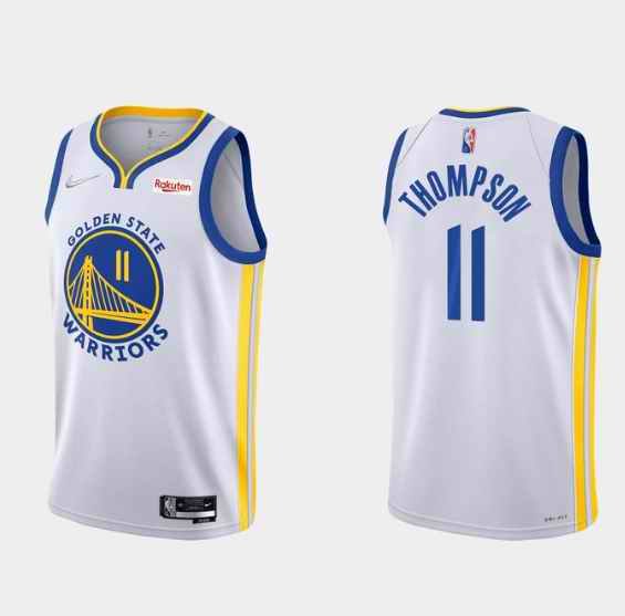 Men's Golden State Warriors #11 Klay Thompson 2022 White 75th Anniversary Stitched Jersey