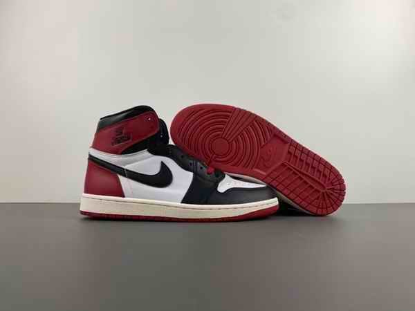 Men's Running Weapon Air Jordan 1 Black/Red/White Shoes 0704