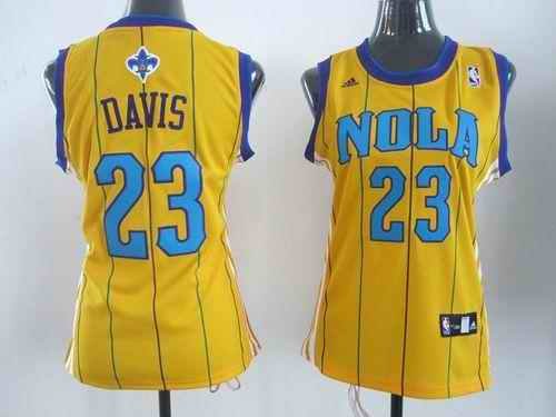 Hornets #23 Anthony Davis Yellow Women's Alternate Stitched NBA Jersey