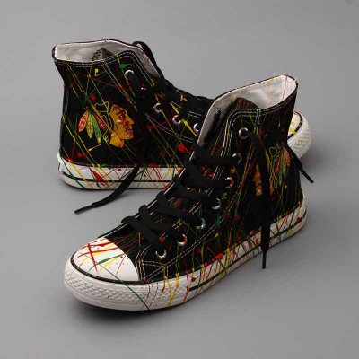 Women's Chicago Blackhawks Repeat Print High Top Sneakers 002