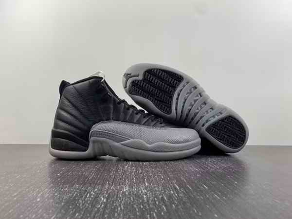 Men's Running weapon Air Jordan 12 Black/Gray Shoes 058