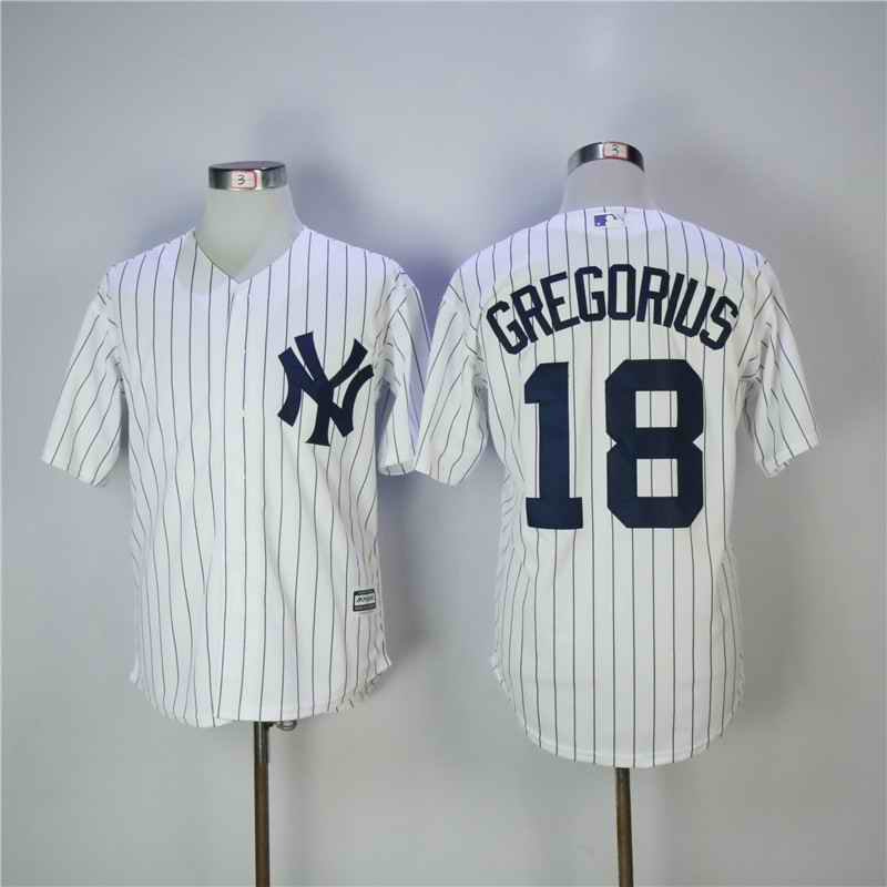 Men's New York Yankees #18 Didi Gregorius White Cool Base Stitched MLB Jersey