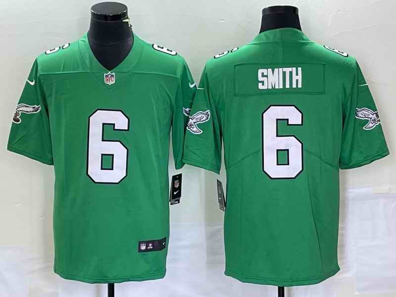 Men's Philadelphia Eagles #6 DeVonta Smith Green Stitched Football Jersey