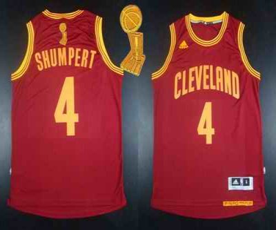 Revolution 30 Cavaliers #4 Iman Shumpert Red The Champions Patch Stitched NBA Jersey