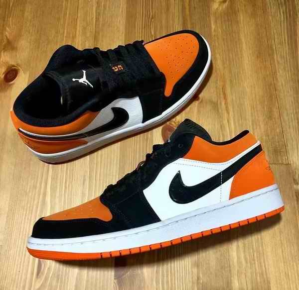 Men's Running Weapon Air Jordan 1 Low Orange/White/Black Shoes 455