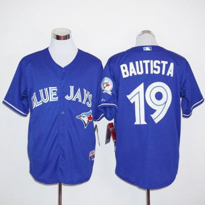 Blue Jays #19 Jose Bautista Blue Alternate Cool Base 2012 Stitched MLB Jersey