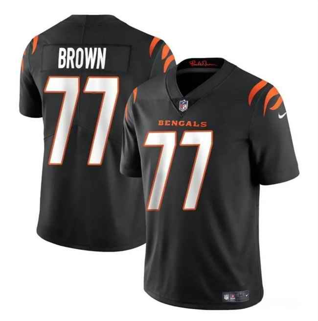 Men's Cincinnati Bengals #77 Trent Brown Black Vapor Untouchable Limited Stitched Jersey