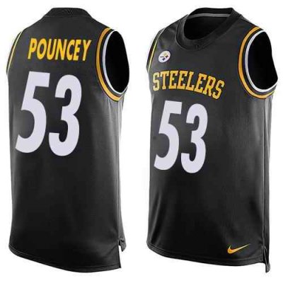 Nike Steelers #53 Maurkice Pouncey Black Team Color Men's Stitched NFL Limited Tank Top Jersey