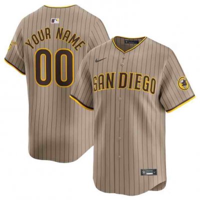 Men's San Diego Padres Customized Tan 2024 Alternate Limited Stitched Baseball Jersey