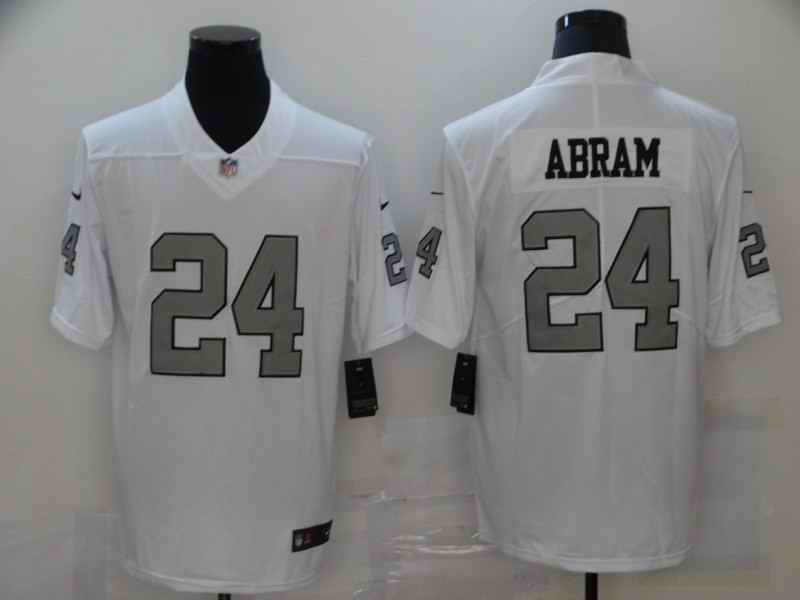 Men's Las Vegas Raiders #24 Johnathan Abram White Color Rush Limited Stitched Jersey