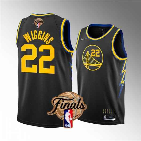 Men's Golden State Warriors #22 Andrew Wiggins 2022 Black NBA Finals Stitched Jersey