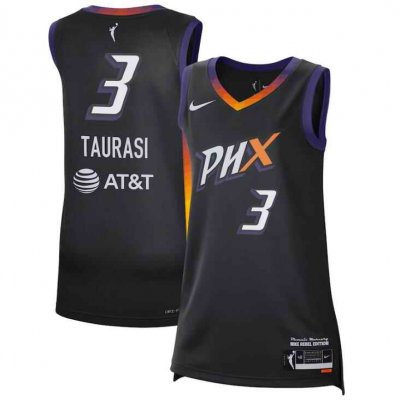 Women Phoenix Mercury #3 Diana Taurasi Black 2024 Rebel Edition Stitched Jersey