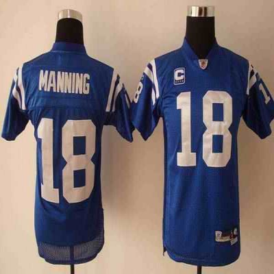 Colts #18 Peyton Manning Blue Stitched Youth NFL Jersey