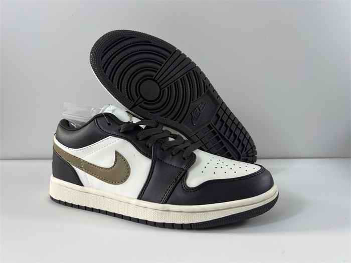 Women's Running Weapon Air Jordan 1 Black/White Shoes 0432