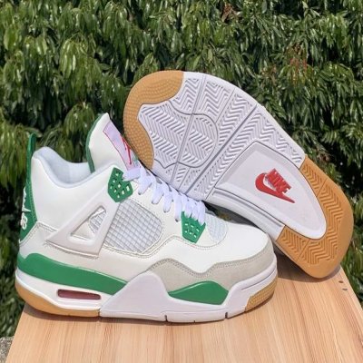 Men's Running weapon Air Jordan 4 Shoes Green/White 0134