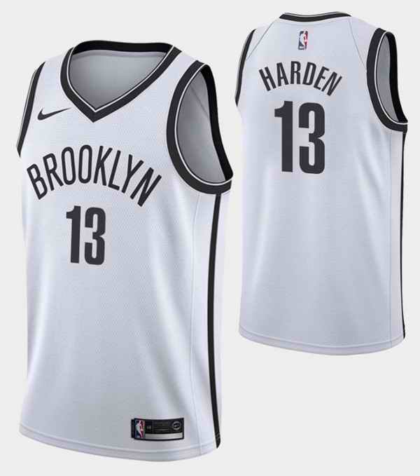 Men's Brooklyn Nets #13 James Harden White Association Edition Stitched NBA Jersey