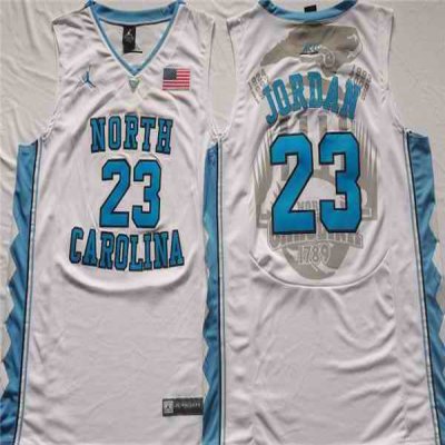 Men's North Carolina Tar Heels #23 Michael Jordan White Stitched Jersey