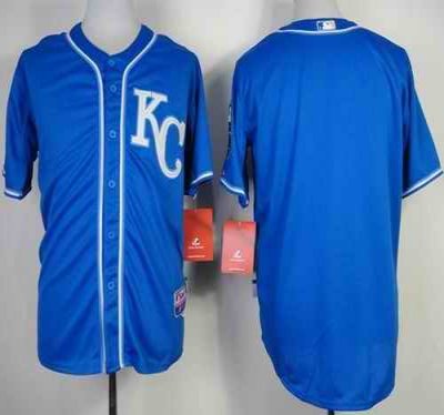 Royals Blank Blue Alternate 2 Cool Base Stitched MLB Jersey