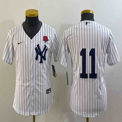 Youth New York Yankees #11 Anthony Volpe White Cool Base Stitched Baseball Jersey