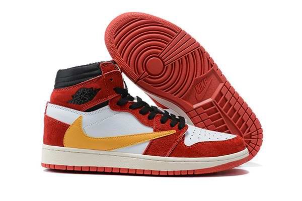 Men's Running Weapon Air Jordan 1 White/Red Shoes 0212