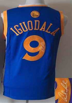 Revolution 30 Autographed Warriors #9 Andre Iguodala Blue Stitched NBA Jersey