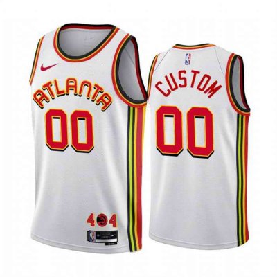 Men's Atlanta Hawks Active Player Custom 2022/23 White Association Edition Stitched Jersey