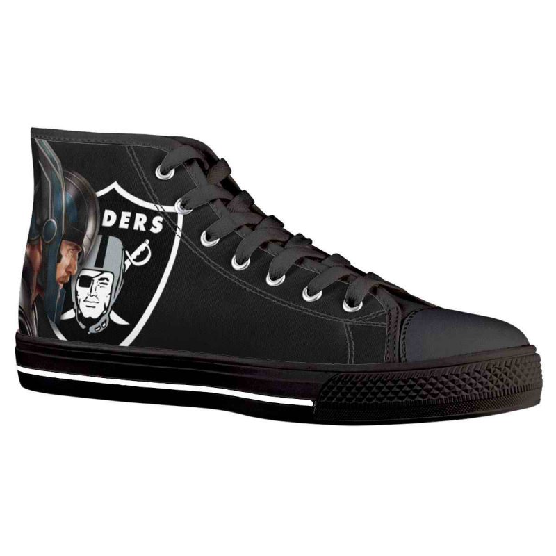 Women's Las Vegas Raiders High Top Canvas Sneakers 006