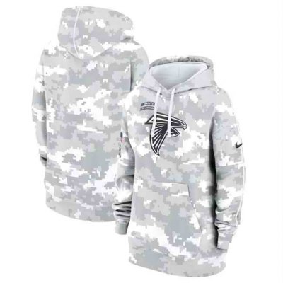 Women's Atlanta Falcons 2024 Arctic Camo Salute To Service Club Fleece Pullover Hoodie(Run Small)