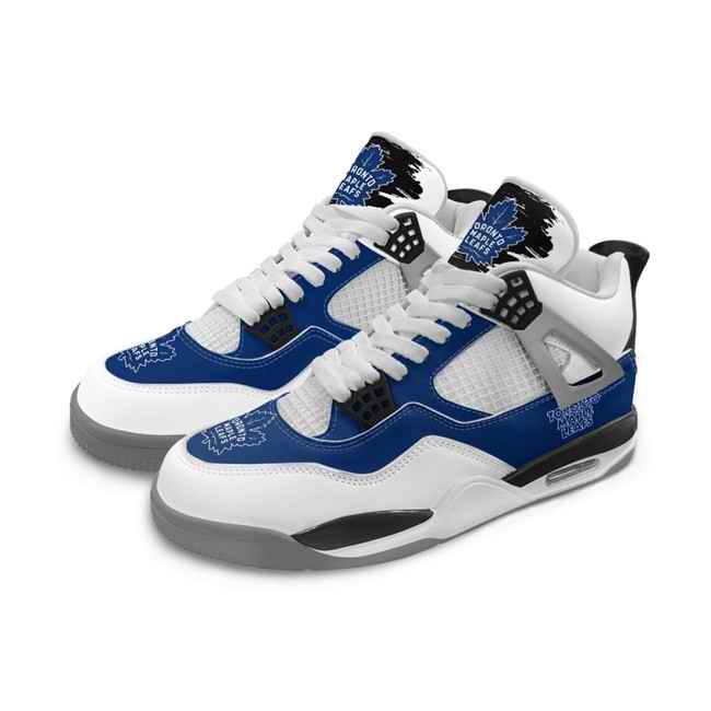 Women's Toronto Maple Leafs Running weapon Air Jordan 4 Shoes 002