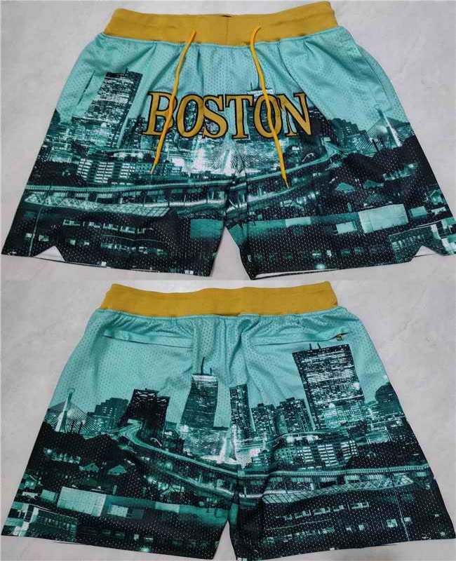 Men's Boston Celtics Aqua/Black Shorts (Run Small)