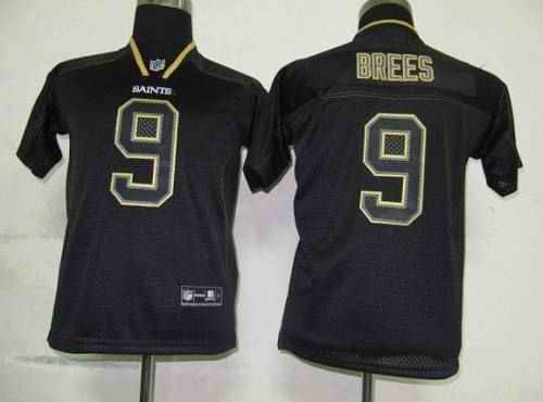 Saints #9 Drew Brees Lights Out Black Stitched Youth NFL Jersey