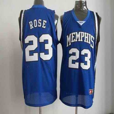 Bulls #23 Derrick Rose Blue Memphis Tigers High School Stitched NBA Jersey