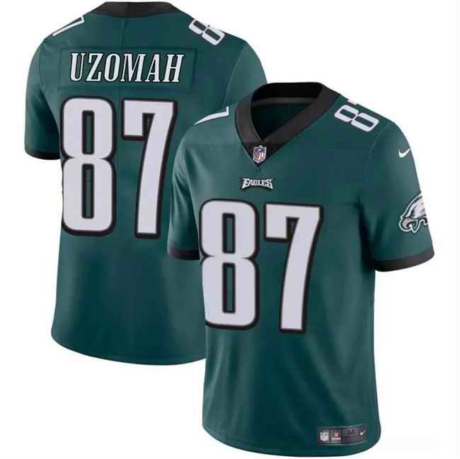 Men's Philadelphia Eagles #87 C.J. Uzomah Green Vapor Untouchable Limited Stitched Football Jersey