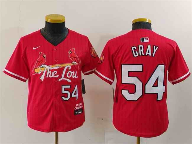 Youth St. Louis Cardinals #54 Sonny Gray Red 2024 City Connect Limited Stitched Baseball Jersey