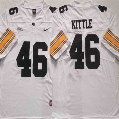 Men's Iowa Hawkeyes #46 Kittle White Basketball Stitched Jersey