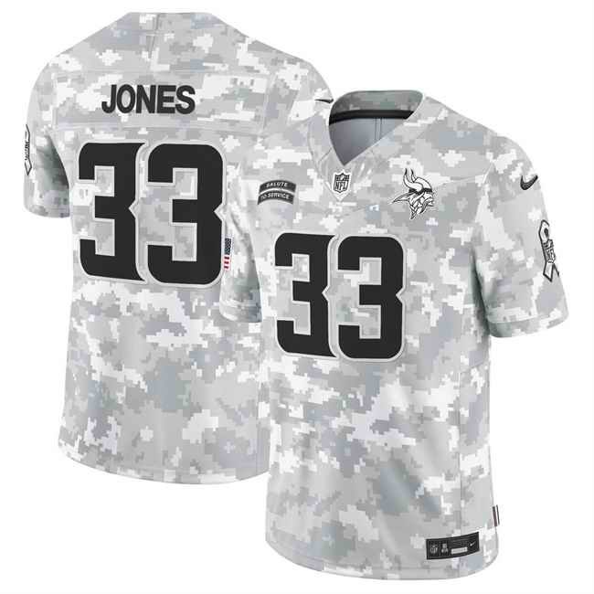 Men's Minnesota Vikings #33 Aaron Jones 2024 F.U.S.E Arctic Camo Salute to Service Limited Stitched Football Jersey