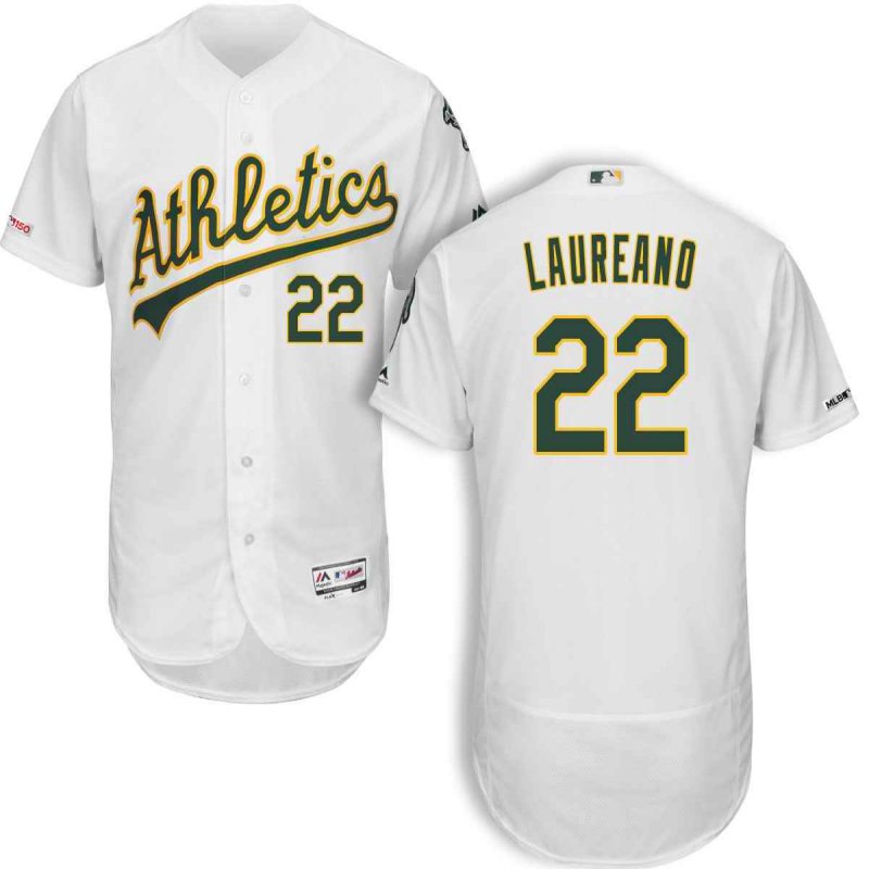 Men's Oakland Athletics #22 Ram'n Laureano White Flex Base MLB Stitched Jersey