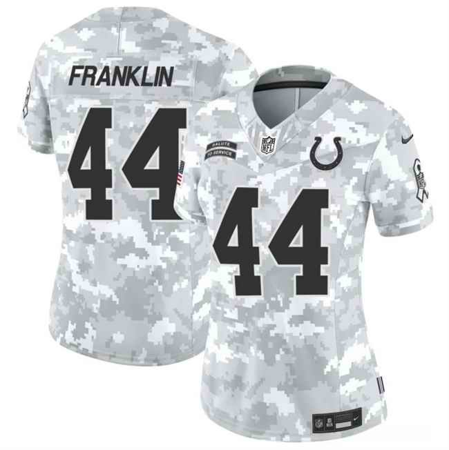 Women's Indianapolis Colts #44 Zaire Franklin 2024 F.U.S.E Arctic Camo Salute to Service Limited Stitched Jersey(Run Small)